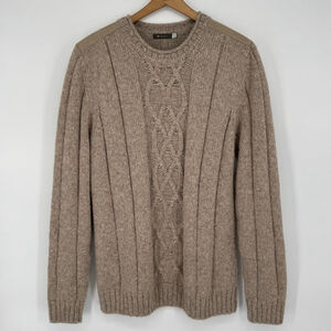 Men’s Sol Baby Alpaca Crewneck Sweater L Suede Trim